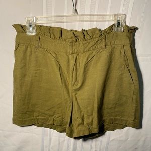 High waisted linen shorts